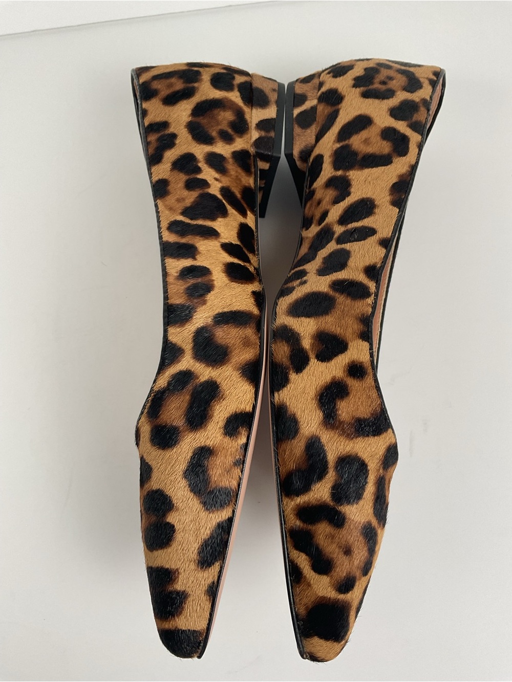 J.Crew Leopard Calf Hair Pointed Toe Flats Size 8 - Picture 7 of 11